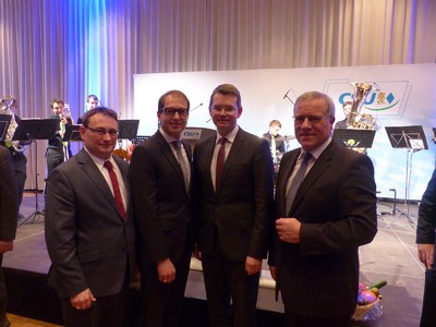 Neujahrsempfang der Stadtratsfraktion Augsburg
(Von links nach rechts: Ulrich Lange, Alexander Dobrindt, Peter Tomaschko und Johannes Hintersberger)