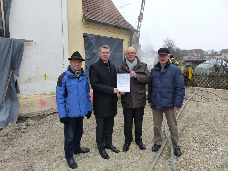 v.l. Leonhard Erhard, Peter Tomaschko, Pfarrer Thomas Schwartz und Michael Schredl. 